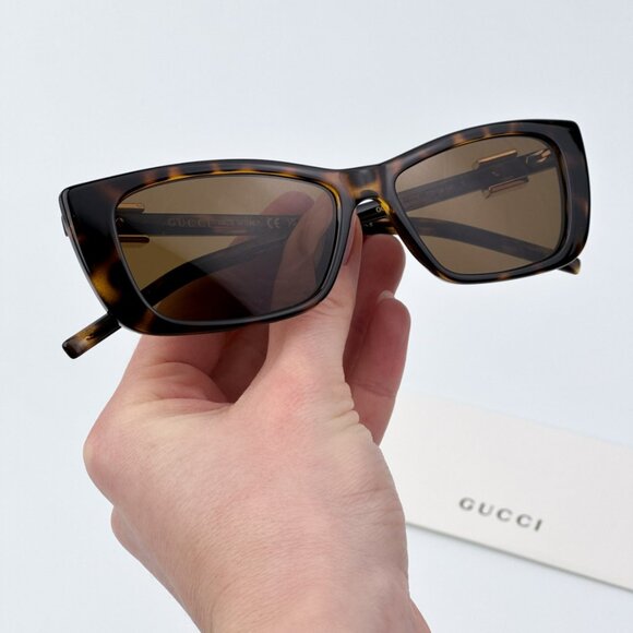 Gucci Men BRAND NEW Sunglasses Havana Brown Cat Eye GG1681S 004